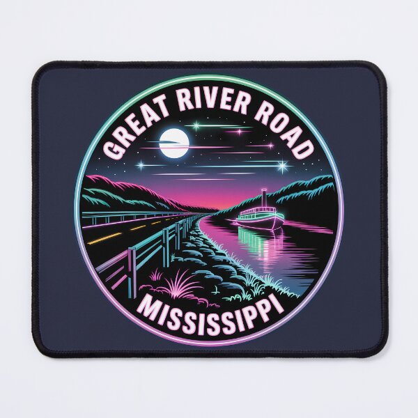Item preview, Neon Night Great River Road Mississippi Sticker designed and sold by Horizon Tales.