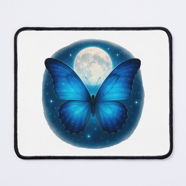 Item preview, Moonlit Blue Morpho Butterfly – Celestial Wings Under the Full Moon designed and sold by Zee's Whimsical Wonders.