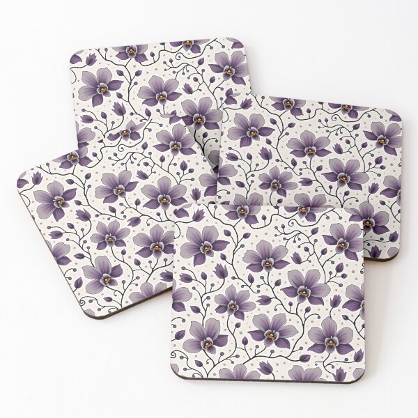 Item preview, Purple Orchid Floral Seamless Pattern designed and sold by K@Whimsical cottagecore.