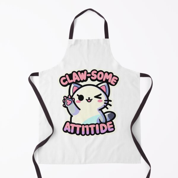 Item preview, Kawaii Cat Sticker Cute Chubby Cat with Funny Quote “Claw-some Attitude” designed and sold by Tickle Truths.