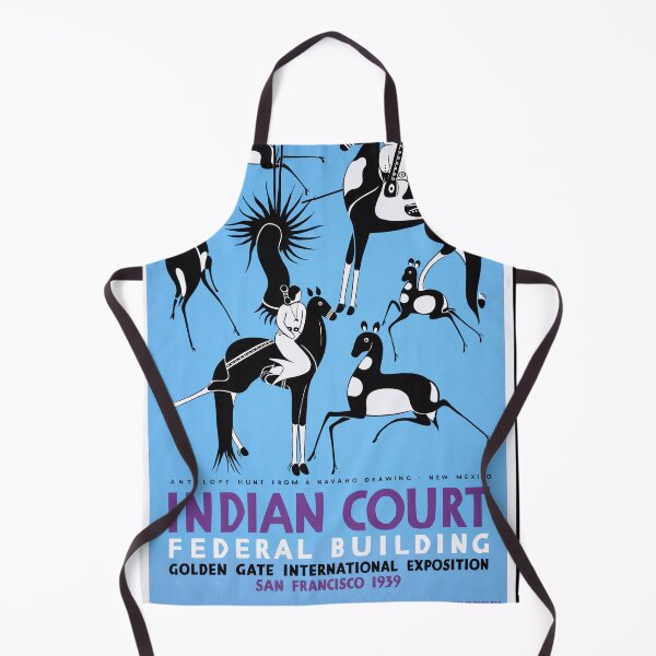 Item preview, Vintage 1939 Indian Court Poster | Golden Gate Expo Art | Navajo Style Antelope Hunt | San Francisco Fair Decor designed and sold by artofuniverse.