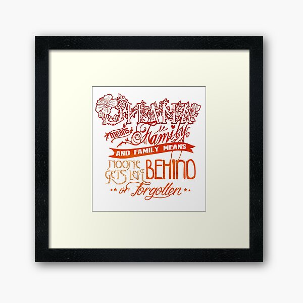 Ohana - RED Framed Art Print