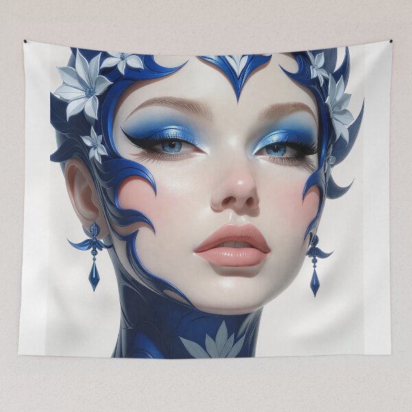 Item preview, Enchanting Blue Floral Adornment designed and sold by kiwiartyfarty.