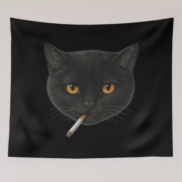 Item preview, Smoking Cat Y2K Vintage Black Cat For Men Women Edgy Retro 90S Grunge Aesthetic designed and sold by careensylena12.