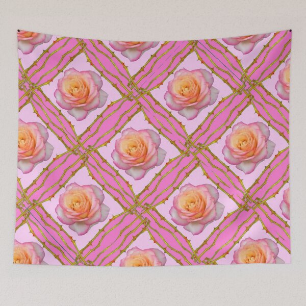 Item preview,  ROSE & RAMBLING THORNY CANES PINK  DIAGONAL PATTERNS  designed and sold by sharlesart.