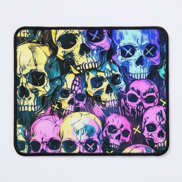 Item preview, Stacked Colorful Skulls Drawing Pattern designed and sold by FroggyFly Designs.