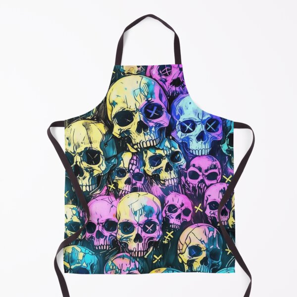 Item preview, Stacked Colorful Skulls Drawing Pattern designed and sold by FroggyFly Designs.