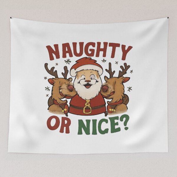 Item preview, Naughty or Nice Funny Christmas Design designed and sold by DavidTeeStudio.