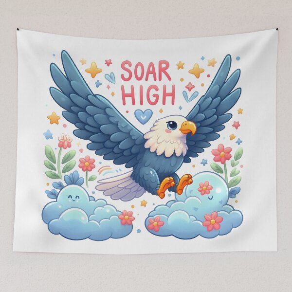 Item preview, falcon, eagle, soar, soar high, clouds designed and sold by TrueArtVibes.