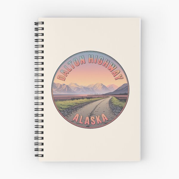 Item preview, Retro Sunset Badge Sticker – Dalton Highway, Alaska Travel Souvenir designed and sold by Horizon Tales.