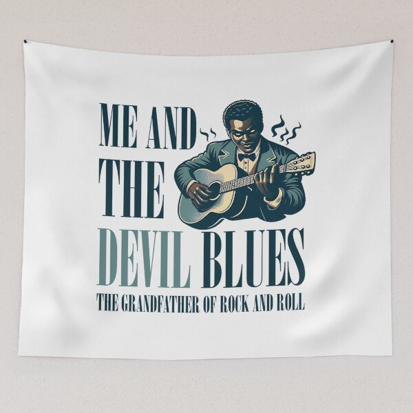 Item preview, signer retro musician vintage music delta funny 80s melody 90s blue guitar designed and sold by AugustusChicArt.