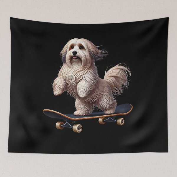 Item preview, Havanese Riding a Skateboard Skateboarding Skater Fans designed and sold by Kimberley King Art  King Art.