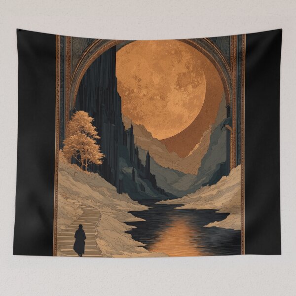 Item preview, Moongate Valley — Ornate Fantasy Poster designed and sold by AJ Lab.