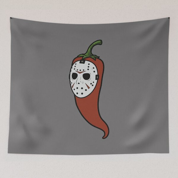 Item preview, Halloween Chili Pepper with a Hockey Mask from a Classic Horror Movie designed and sold by charlypicazo.