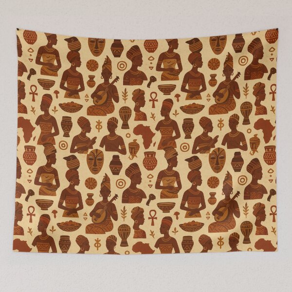 Item preview, Vintage African Seamless Pattern | Tribal Culture, Ancient Traditions, Ethnic Art Design designed and sold by Patternomania.