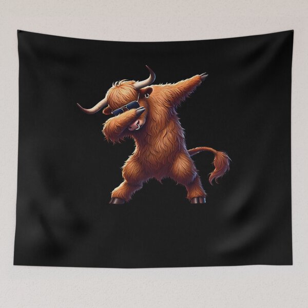 Item preview, Dabbing Highland Cow Animal Lover designed and sold by Kimberley King Art  King Art.