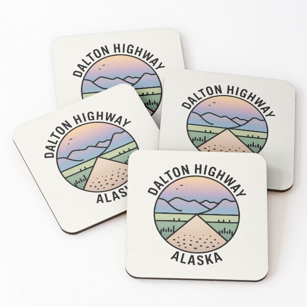 Item preview, Minimalist Pastel Artline Badge – Dalton Highway Alaska Sticker designed and sold by Horizon Tales.
