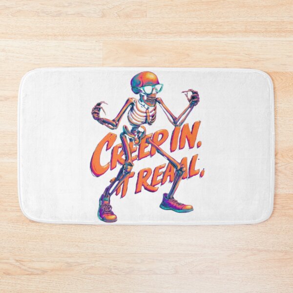 Item preview, Creep In Get Real – Retro Neon Skeleton designed and sold by AlexLineArt.