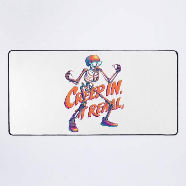 Item preview, Creep In Get Real – Retro Neon Skeleton designed and sold by AlexLineArt.
