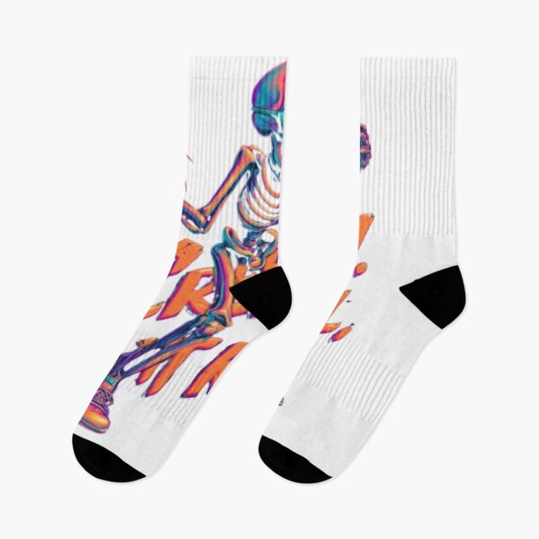 Item preview, Creep In Get Real – Retro Neon Skeleton designed and sold by AlexLineArt.