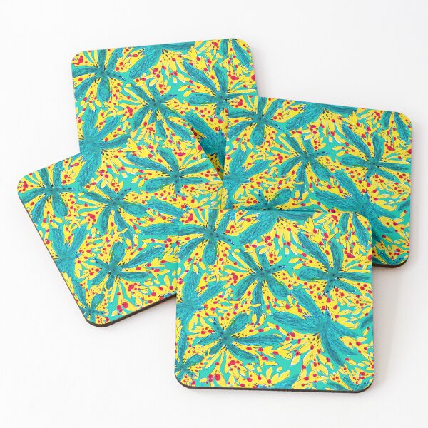 Item preview, Bold Abstract Floral Bird Pattern with Blue Blooms and Tropical Accents designed and sold by ElocinArtworks.