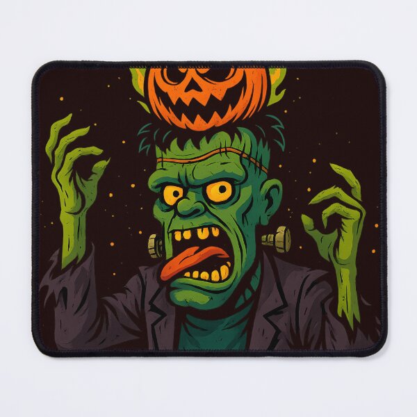 Item preview, Flaming Pumpkin Frankenstein T-Shirt – Crazy Halloween Monster Art designed and sold by YuriiHL.