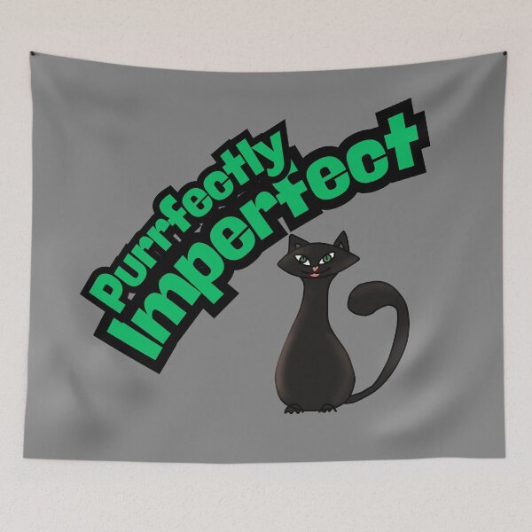 Item preview, Purrfectly Imperfect - Funny Cat Pun Design designed and sold by illeN-Art-World.