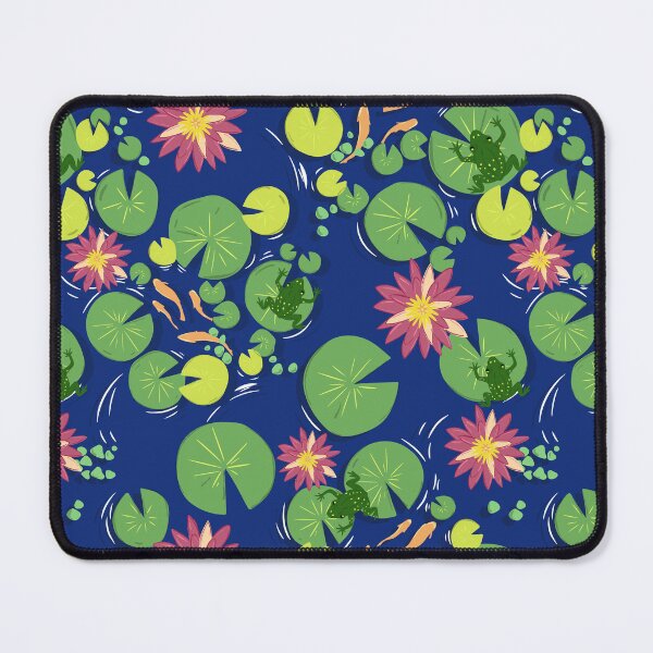 Item preview, Lily pads and frogs vector seamless repeat pattern designed and sold by Retro Street Studios.