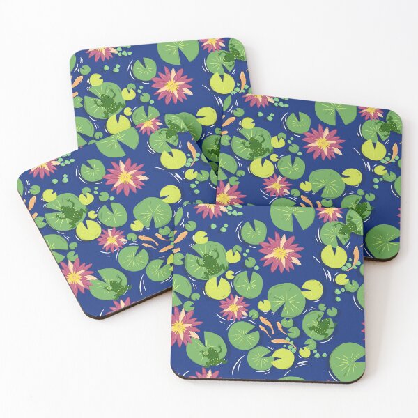 Item preview, Lily pads and frogs vector seamless repeat pattern designed and sold by Retro Street Studios.