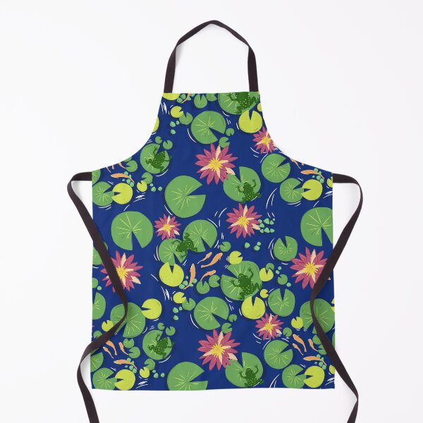 Item preview, Lily pads and frogs vector seamless repeat pattern designed and sold by Retro Street Studios.