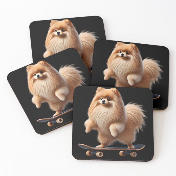 Item preview, Pomeranian Riding a Skateboard Skateboarding Skater Fans designed and sold by Kimberley King Art  King Art.