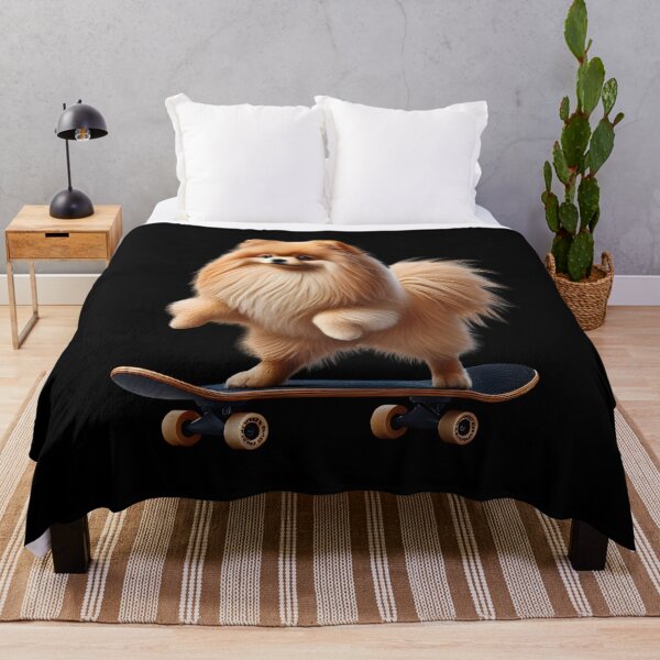 Item preview, Pomeranian Riding a Skateboard Skateboarding Skater Fans designed and sold by Kimberley King Art  King Art.
