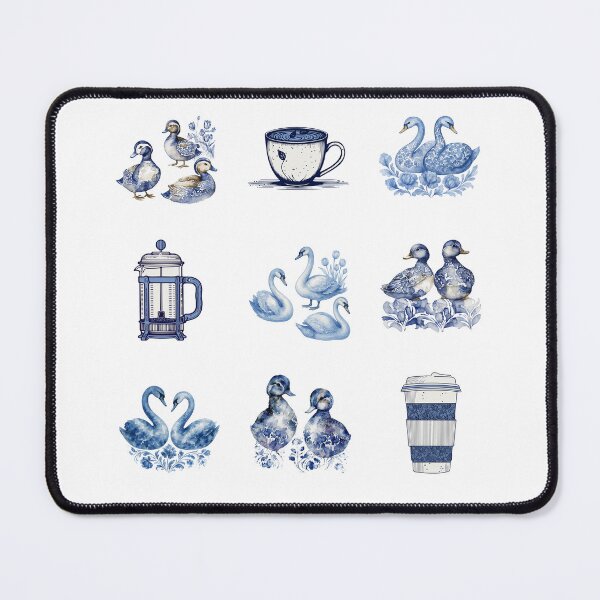 Item preview, Blue Ducks, Swans & Coffee designed and sold by JustJuJuDesigns.