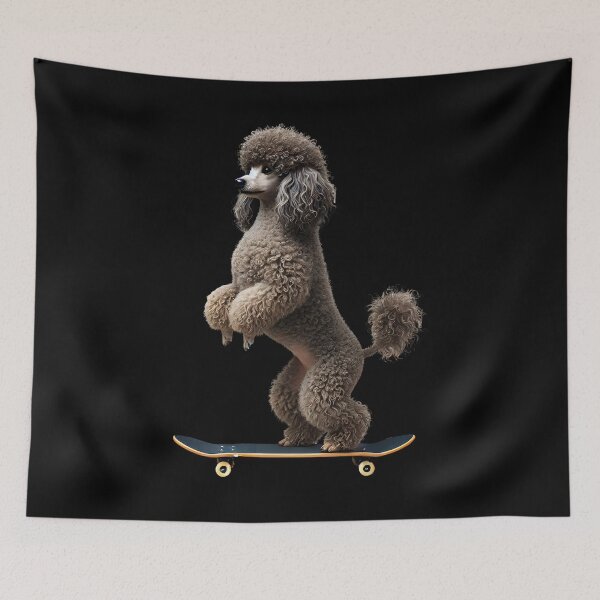 Item preview, Poodle Riding a Skateboard Skateboarding Skater Fans designed and sold by Kimberley King Art  King Art.