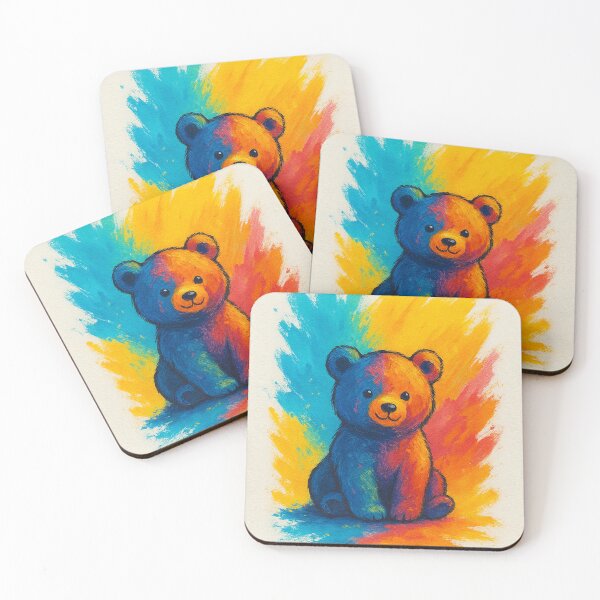 Item preview, Rainbow Splash Teddy Bear Digital Painting designed and sold by SYYmas.