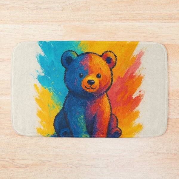 Item preview, Rainbow Splash Teddy Bear Digital Painting designed and sold by SYYmas.