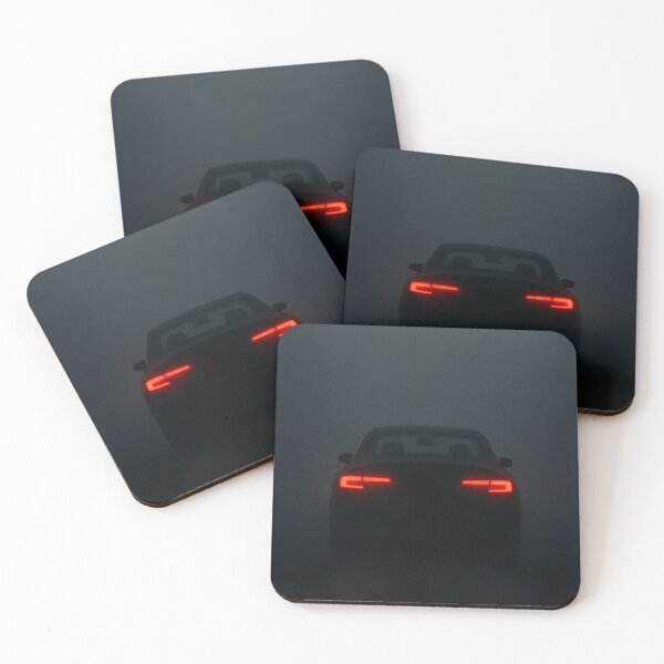 Item preview, Red Glow Taillights – Dark Car Silhouette designed and sold by PosterFuel.