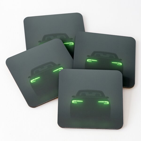 Item preview, Green Glow Taillights – Dark Car Silhouette designed and sold by PosterFuel.