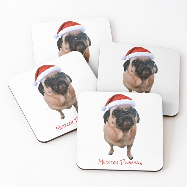 Item preview, Merry Pugmas – Funny Christmas Pug in Santa Hat designed and sold by LuckyLunaBoutique.