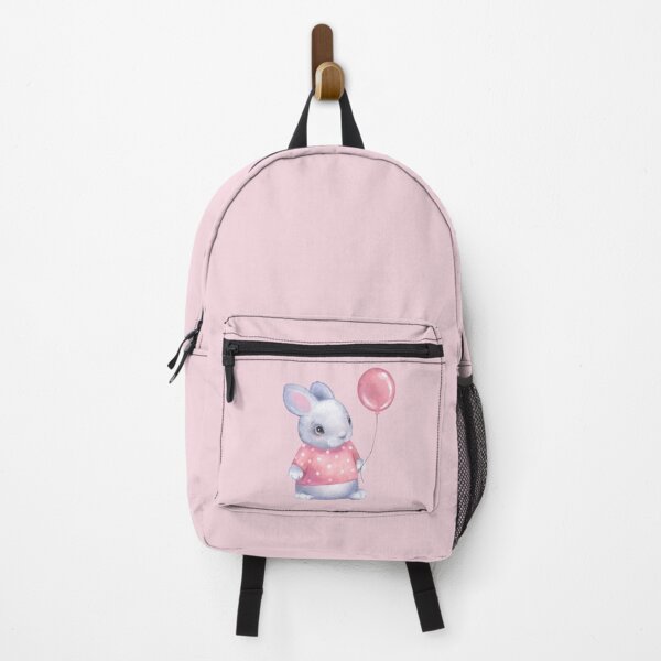 Item preview, Cute Bunny with Pink Balloon | Hand-Drawn Whimsical Art designed and sold by Gribanessa.