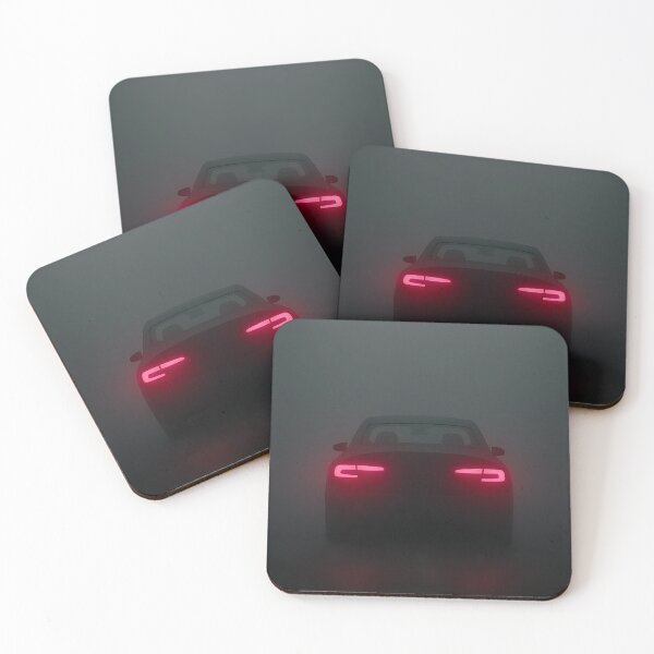 Item preview, Pink Glow Taillights – Dark Car Silhouette designed and sold by PosterFuel.
