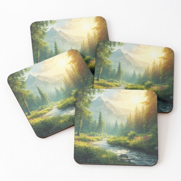 Item preview, A lush forest, mountain and water landscape designed and sold by Anteia.