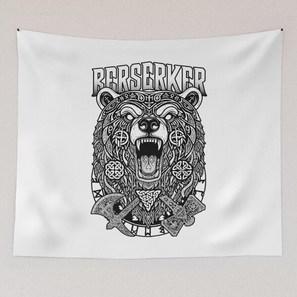 Item preview, Berserker Bear Viking Warrior Axe Hammer Norse Mythology designed and sold by GrandeDuc.
