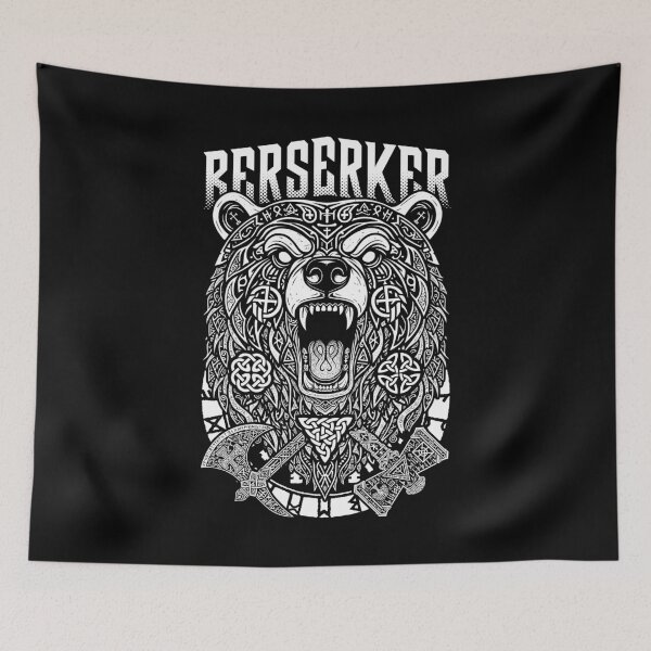 Item preview, Berserker Bear Viking Warrior Axe Hammer Norse Mythology designed and sold by GrandeDuc.
