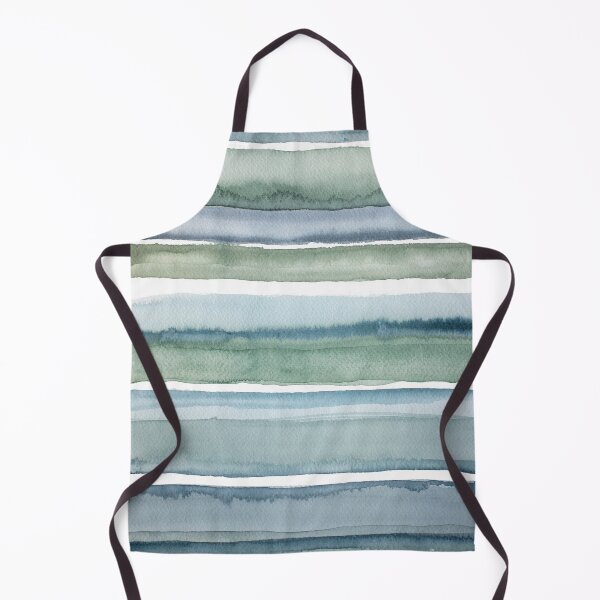 Item preview, Minimalist Watercolor Stripes – Green & Blue Abstract Painting designed and sold by ElaSzczepaniak.