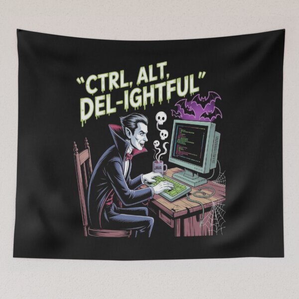 Item preview, Halloween CTRL-ALT-DEL-IGHTFUL Computer Tech Dracula designed and sold by JustForYouGifts.