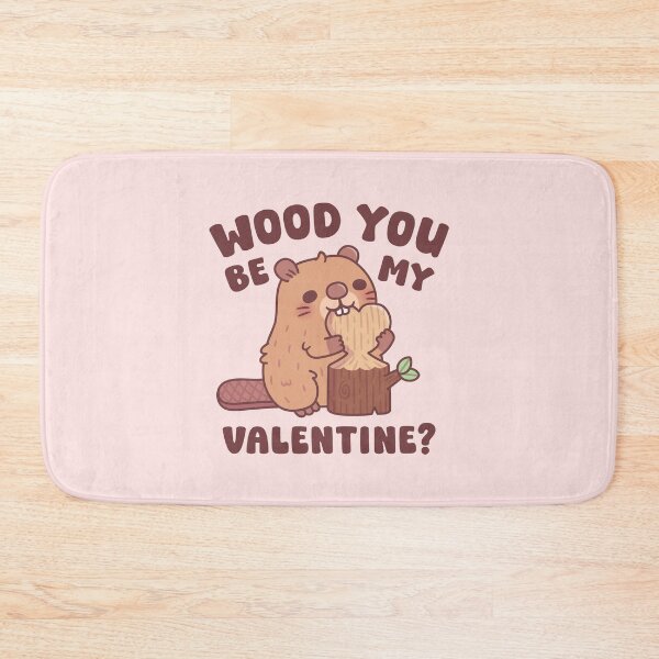 Item preview, Cute Beaver Wood You Be My Valentine Funny Pun designed and sold by rustydoodle.