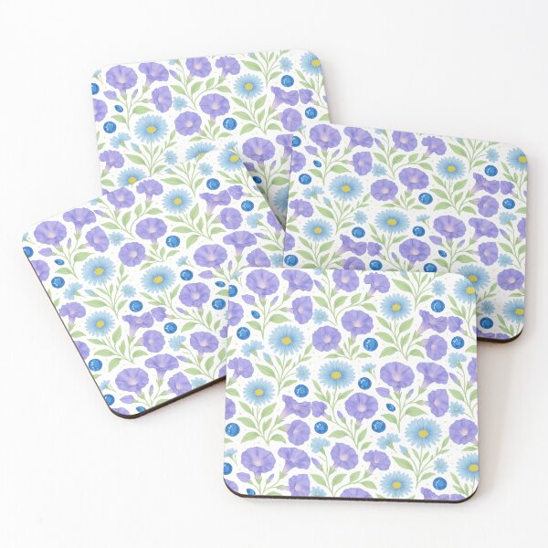 Item preview, September month art- Aster, Morning Glory and Sapphire designed and sold by BrushAndBreathe.