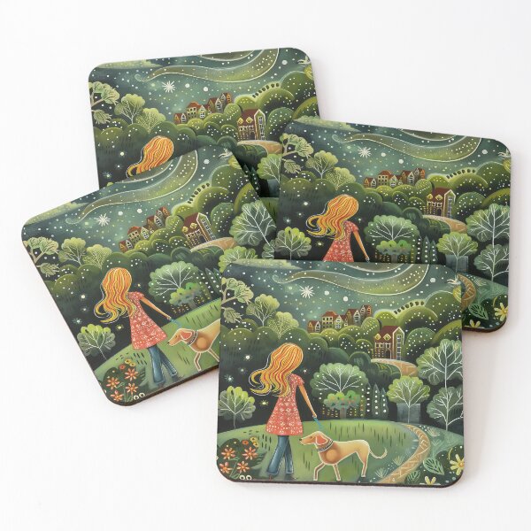 Item preview, Girl walking a dog designed and sold by thewandswant.