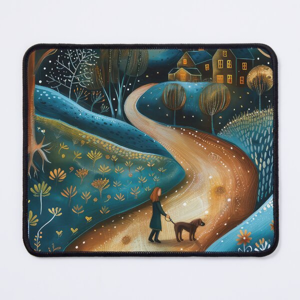 Item preview, Girl walking a dog, designed and sold by thewandswant.